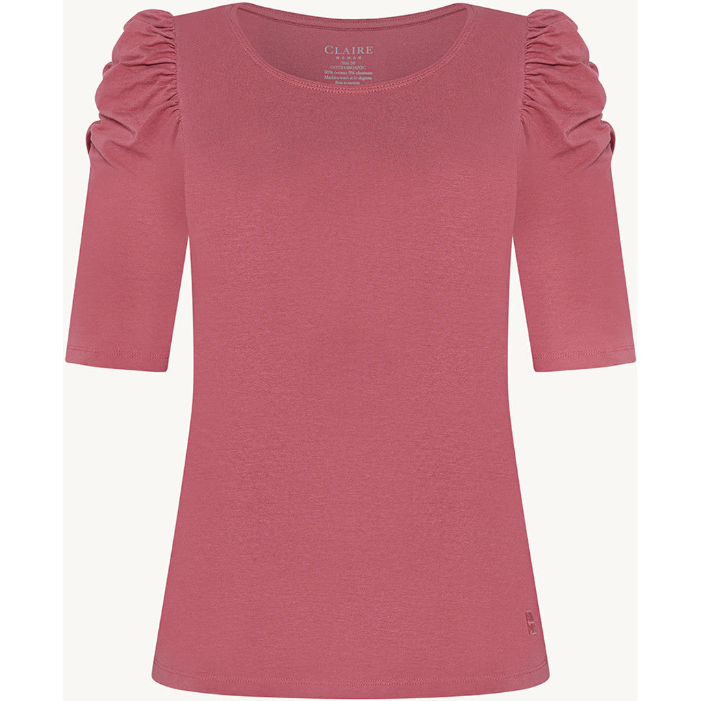 CLAIRE CWAdrienne draped T-Shirt T-shirt L/S 3726 Rose Wine