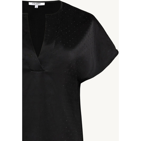 CLAIRE CWReyyan Rhinestone Shirts 3244 Black