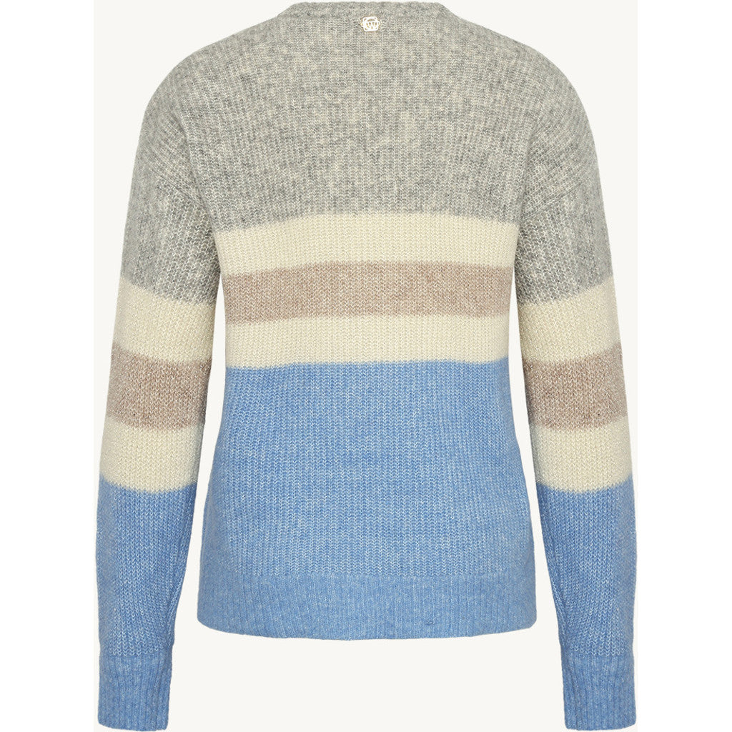 CLAIRE Knit CWPianna Stripe Pullover 13815 Violet Melange