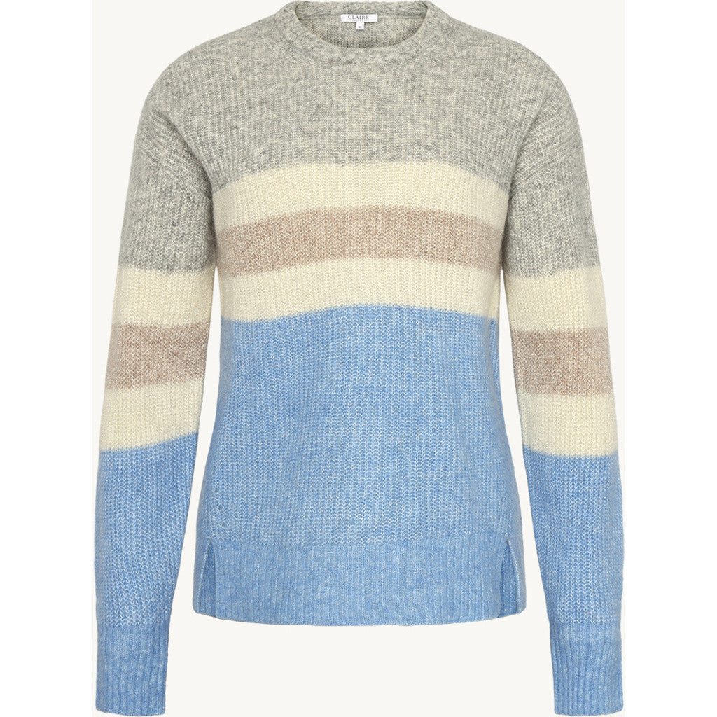 CLAIRE Knit CWPianna Stripe Pullover 13815 Violet Melange