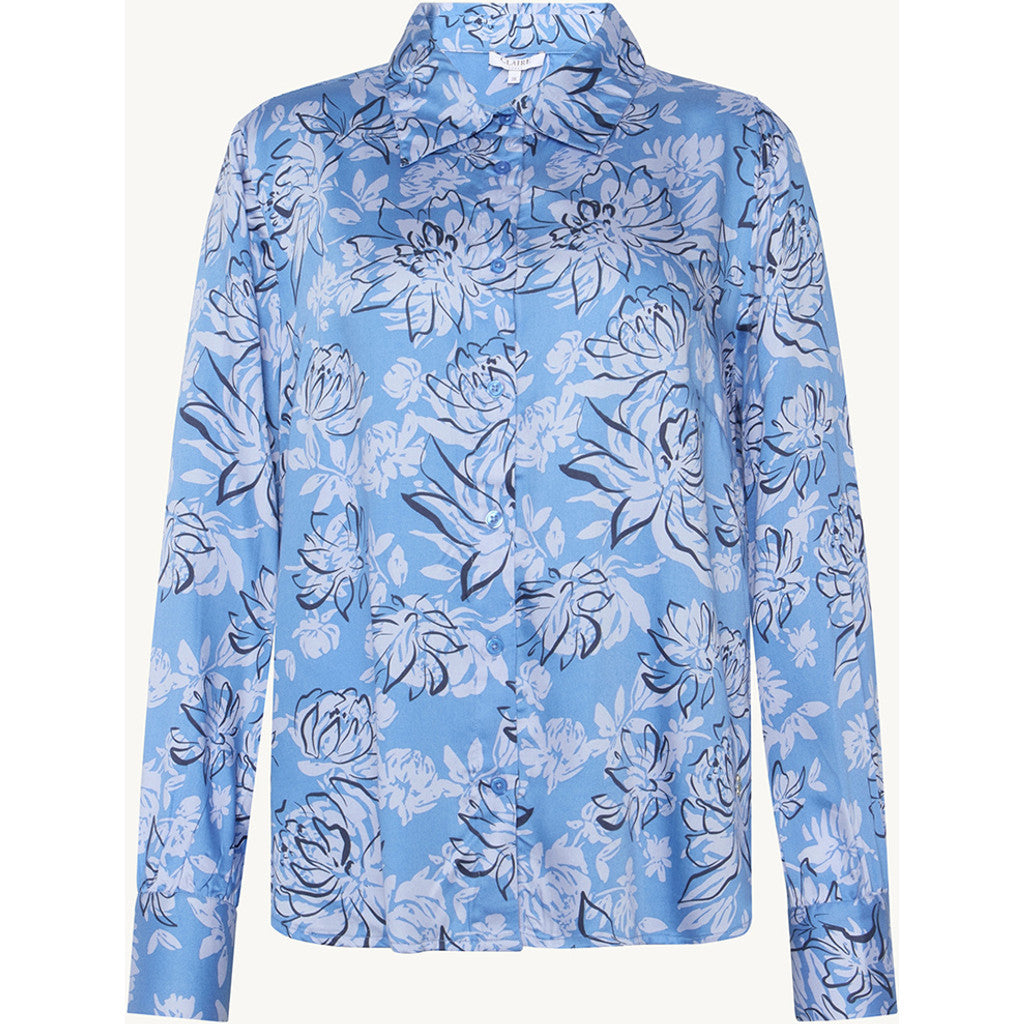 CLAIRE Shirt CWRenee Peonies Shirts 4155 Blue Iris