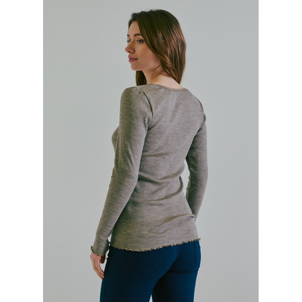 CLAIRE T-shirt CWAmber T-shirt L/S 13575 Taupe Melange
