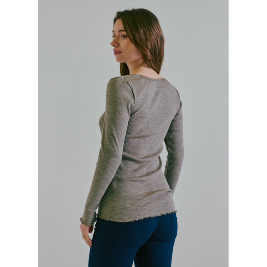 CLAIRE T-shirt CWAmber T-shirt L/S 13575 Taupe Melange