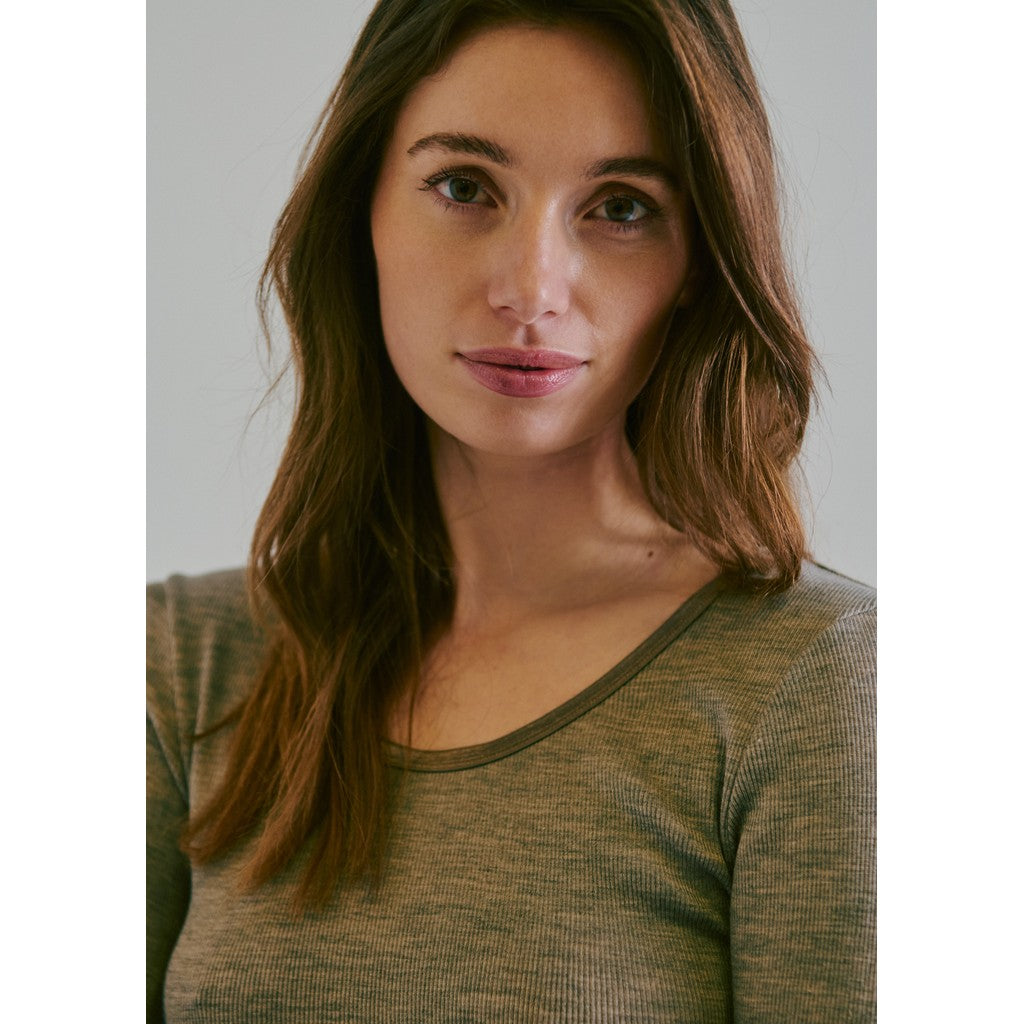 CLAIRE T-shirt CWAmber T-shirt L/S 13575 Taupe Melange