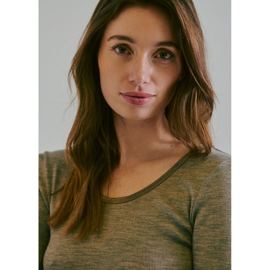 CLAIRE T-shirt CWAmber T-shirt L/S 13575 Taupe Melange