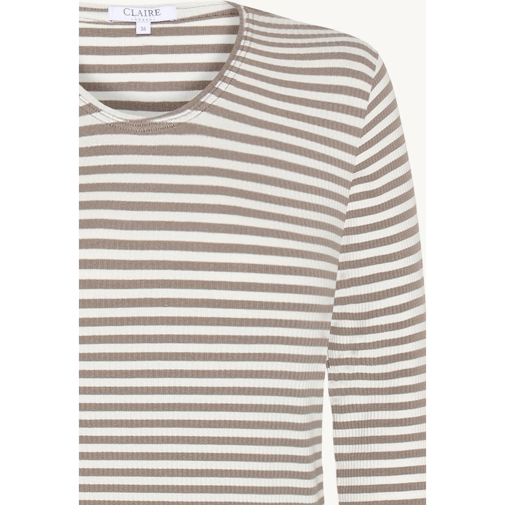 CLAIRE T-shirt CWAmy Stripe T-shirt L/S 4522 Fossil