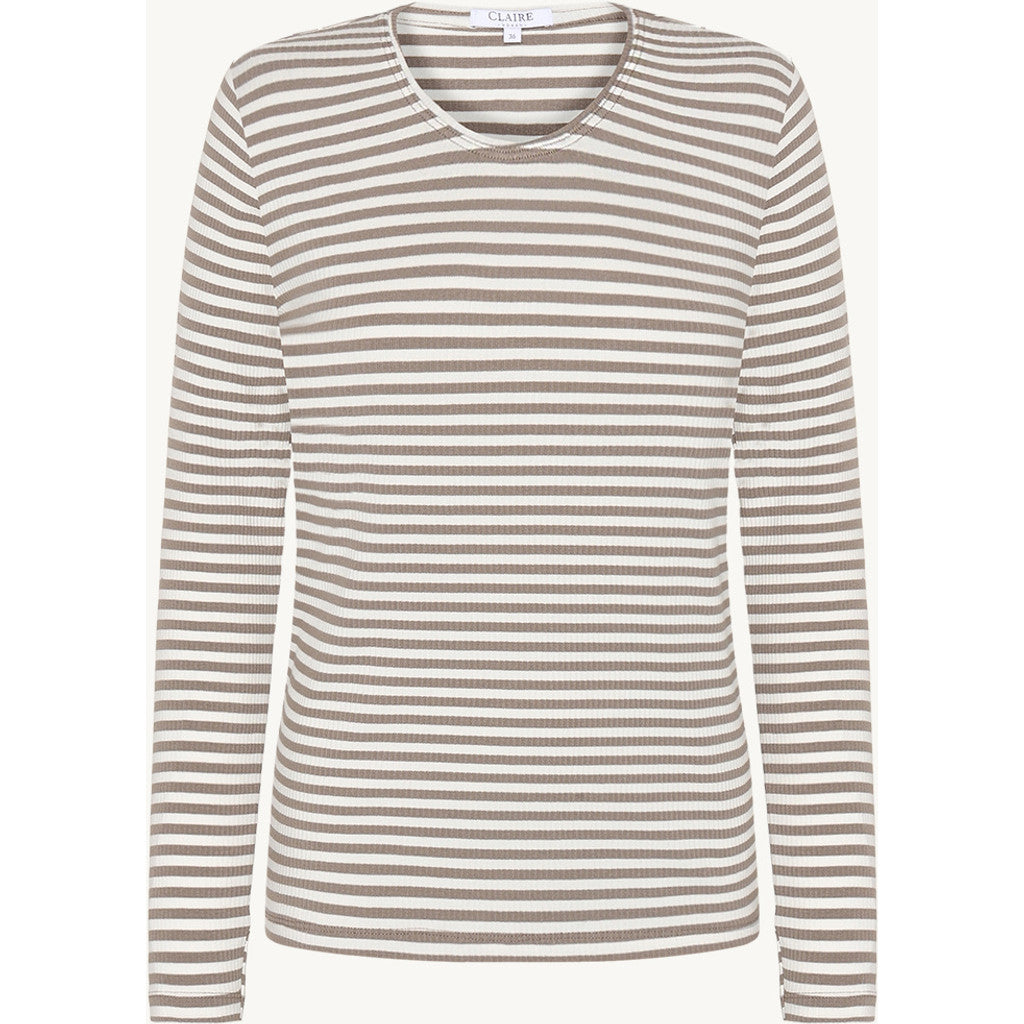 CLAIRE T-shirt CWAmy Stripe T-shirt L/S 4522 Fossil
