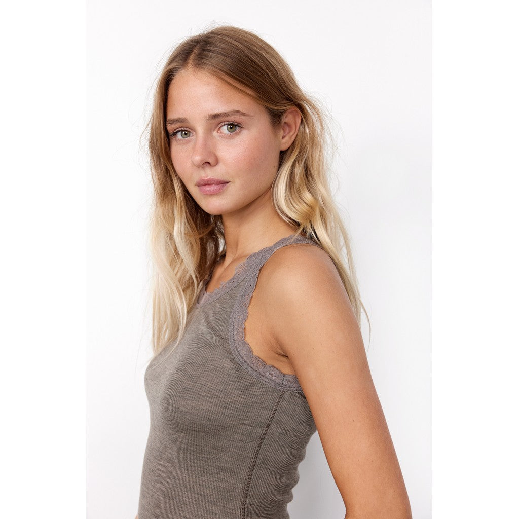 CLAIRE T-shirt CWAngela Tops 13575 Taupe Melange