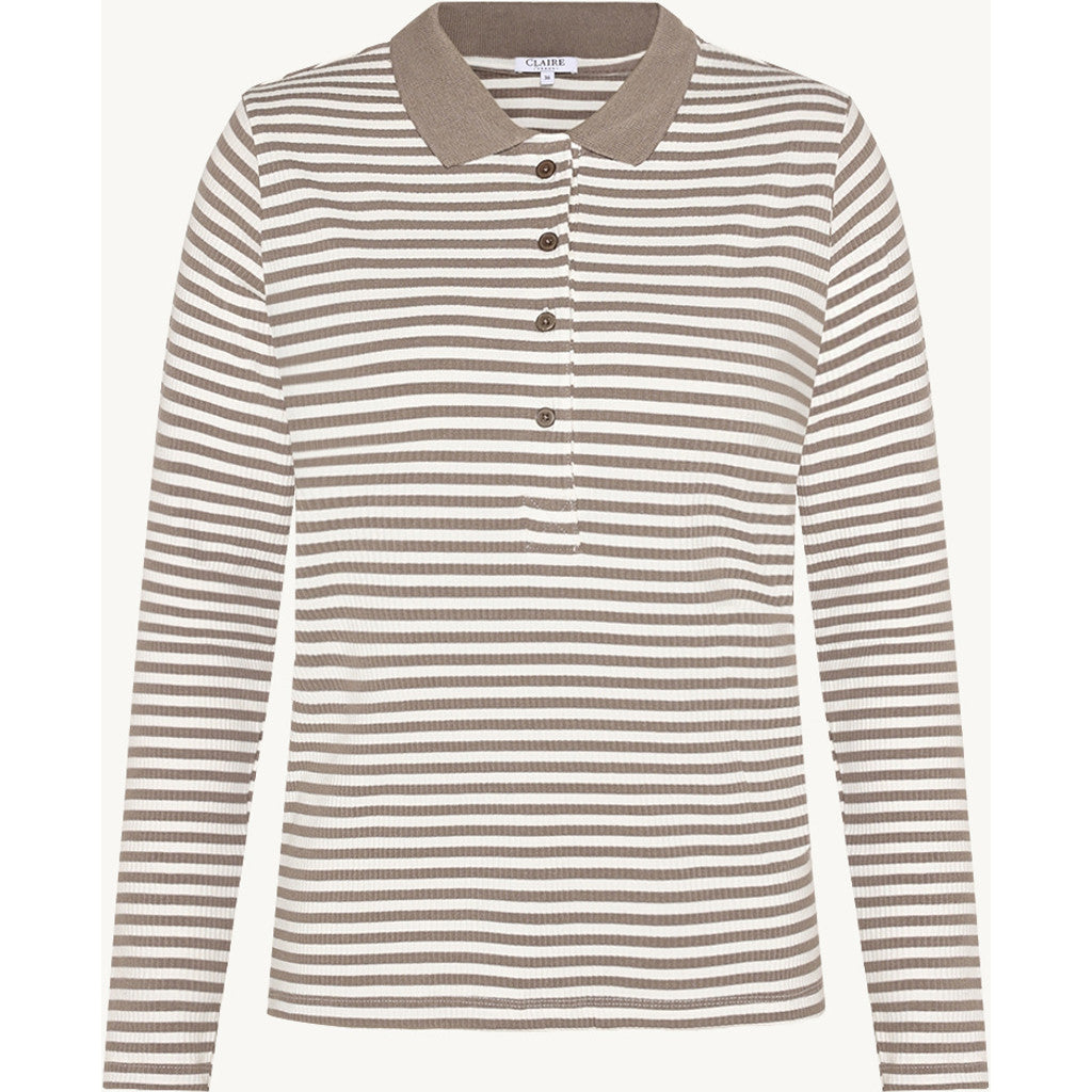 CLAIRE T-shirt CWAnthea Stripe T-shirt L/S 4522 Fossil