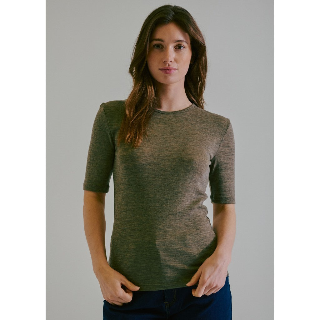 CLAIRE T-shirt CWAuburn Slipdress 13575 Taupe Melange